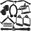 WNOEY 29.52in Lat Pulldown Cable Attachments Set for Gym, Includes Curl Bar & Accessories