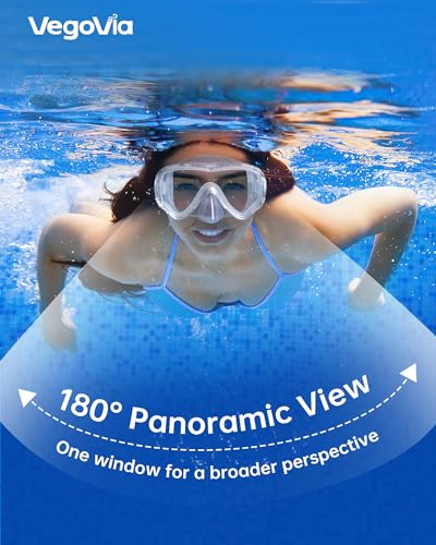 Adult Swim Goggles with Nose Cover - Wide View HD Glasses - Clear Variation