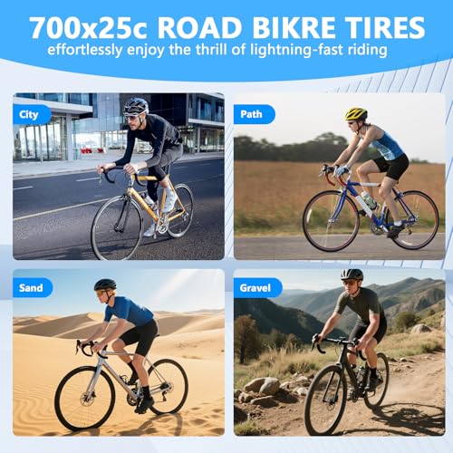 700x25c Road Bike Tire Set with Inner Tubes & Repair Kit - Puncture-Resistant, Folding, Urban & Rural Use