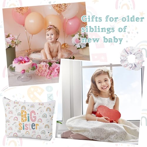 Big Sister Gifts Set for Girls Rainbow - Tumbler, Makeup Bag, Bracelet & Scrunchie