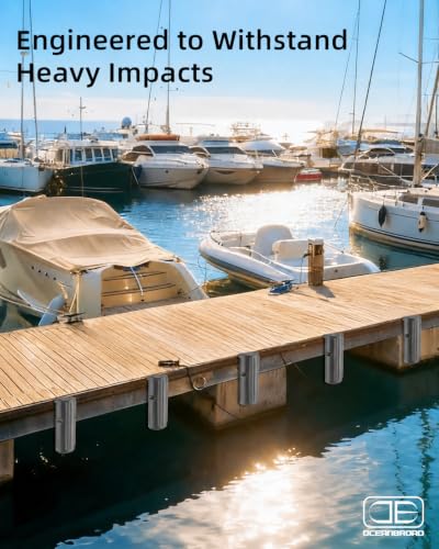 Gray Marine Dock Bumpers 15.4 Inch PVC Edge & Side Protectors - 6 Pack
