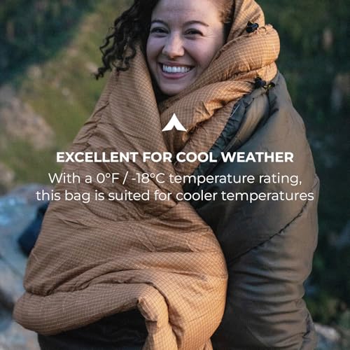 TETON Sports Celsius Regular Green Sleeping Bag 0°F for Adults & Kids