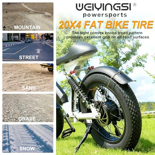 WEIYINGSI 2-Pack 20x4.0 Fat Bike & E-Bike Tires with Tubes - Black