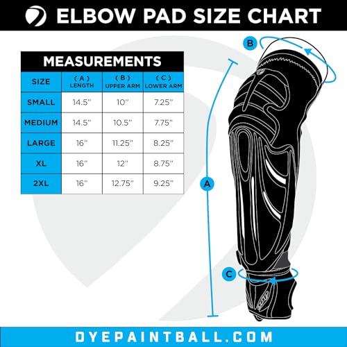 DYE Perform Elbow Pads Black Size M - Adjustable Impact-Resistant Sports Gear