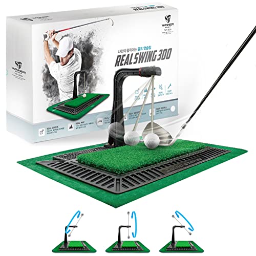 Real Swing 300 Golf Swing & Hitting Trainer - Adjustable Impact & Trajectory Check