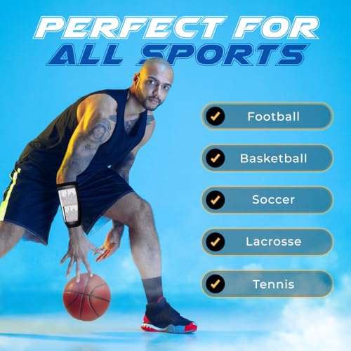 Pro Athletics Youth Black QB Playbook Wristband 3 Compartments Football & Sports