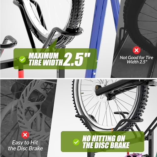 5-Bike Floor Stand Bike Rack - Adjustable Garage Bicycle Storage Organizer