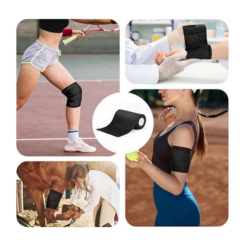 Onida 4" x 5 Yards Self Adhesive Elastic Bandage Wrap - Black