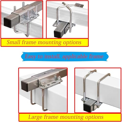 C CLINK Heavy Duty Aluminum Square Tube Trailer Guide Kit, 20 Inch Stainless Steel Poles