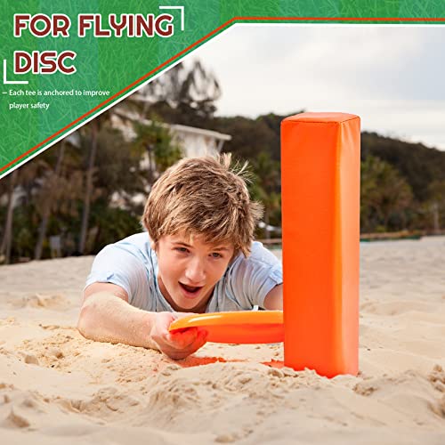 8 Pack Football End Zone Pylons - Orange, 18 Inch Regulation, Weighted & Anchorless