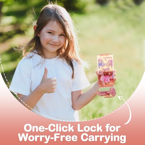 Kids 16 oz Water Bottle with Straw for School - Unicorn Variation