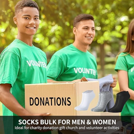 Men Women Unisex 300 Pairs Low Cut Ankle Socks Breathable Casual Athletic Socks Bulk Pack
