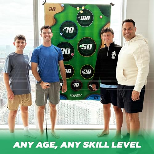 Golf Game for Adults Indoor Outdoor - Backyard Chipping Set with Sticky Balls - Family Multi-Player Activity - Variation: No Club