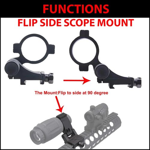 Gotical Flip-to-Side Scope Ring 30 MM Low, 30mm Ring with 1" Inserts, Adapts to Any Weaver/Picatinny Rail, Perfect for Magnifiers, Its Positive Lock System Holds it in Place Absolute Co-Witness