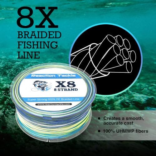 Reaction Tackle Braided Fishing Line - Pro Grade Power for Saltwater & Freshwater | Enhanced Visibility Braid