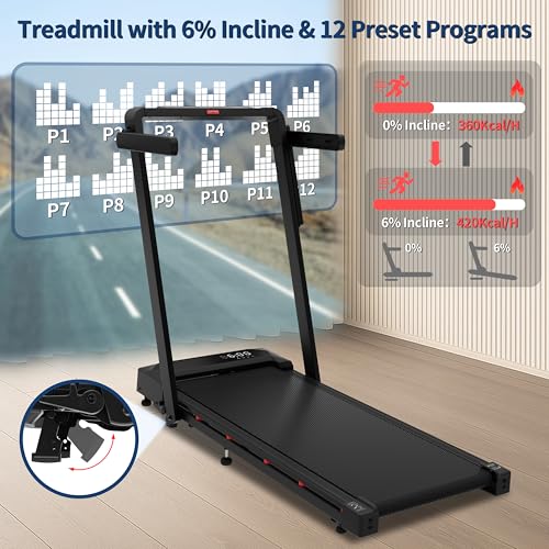 Hccsport 4-in-1 Foldable Treadmill with Incline & Remote Control - Manual Incline Version