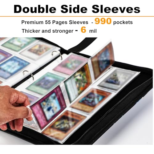 Trading Card Binder with 990 Sleeves - Compatible with Lorcana, MTG & TCG - Bella Lore-990