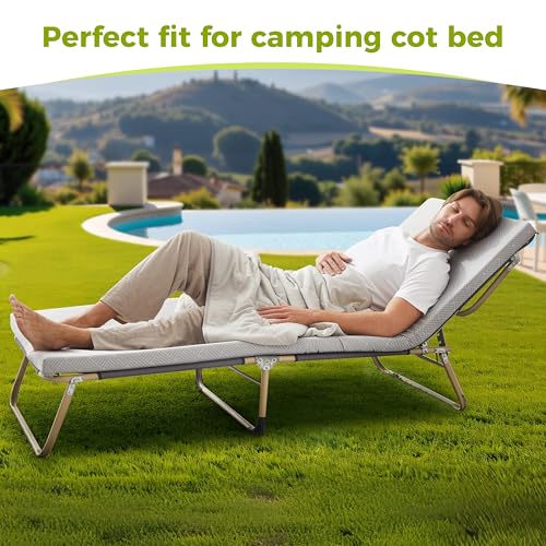 Jamdok Cooling Foam Camping Mattress Waterproof Light Gray 75x30x2"