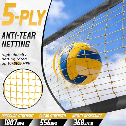 20FT Portable Volleyball Net for Backyard & Outdoor Play - Adjustable, Weather-Resistant