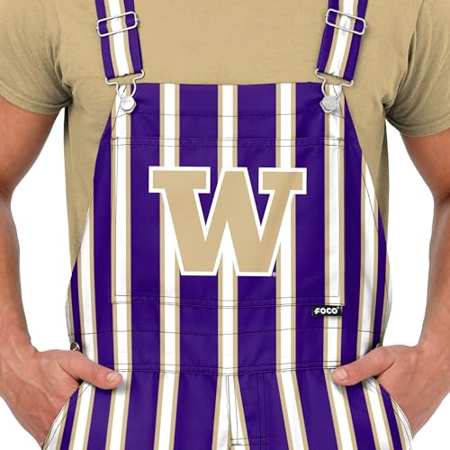 Washington Huskies NCAA Team Logo Bib Overalls - Medium Long, Team Colors