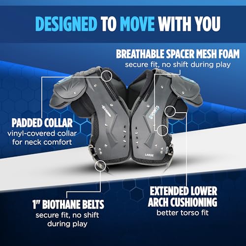 Adult Football Shoulder Pads - Xcalibur Large Shoulder Protection for Football