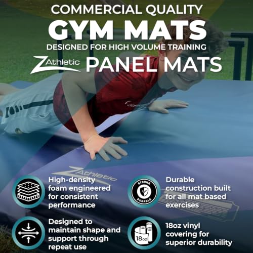 Z Athletic Black Folding Gymnastics Mat 4ft x 8ft x 2in for Tumbling & Cheer