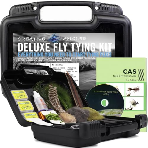 Fly Tying Kit with Vise Feathers and Tools - Complete Fishing Kit for Beginners & Pros