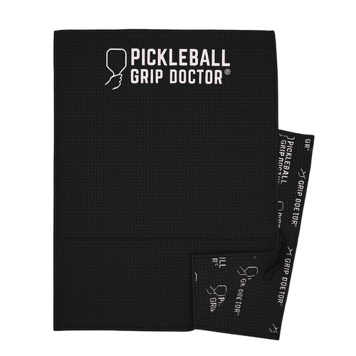 Pickleball Grip Doctor Pickleball Black Towels for Sweat Premium Pro Tennis Towels for Men and Women with Microfiber Waffle Weave Durable, Lightweight, Comfortable, Bold, Compact and Portable
