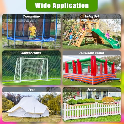 BeneLabel 6 Pack 24-Inch Ground Anchors with Spiral Blades & L-Brackets for Shed, Tent, Swing Set, Fence, Carport