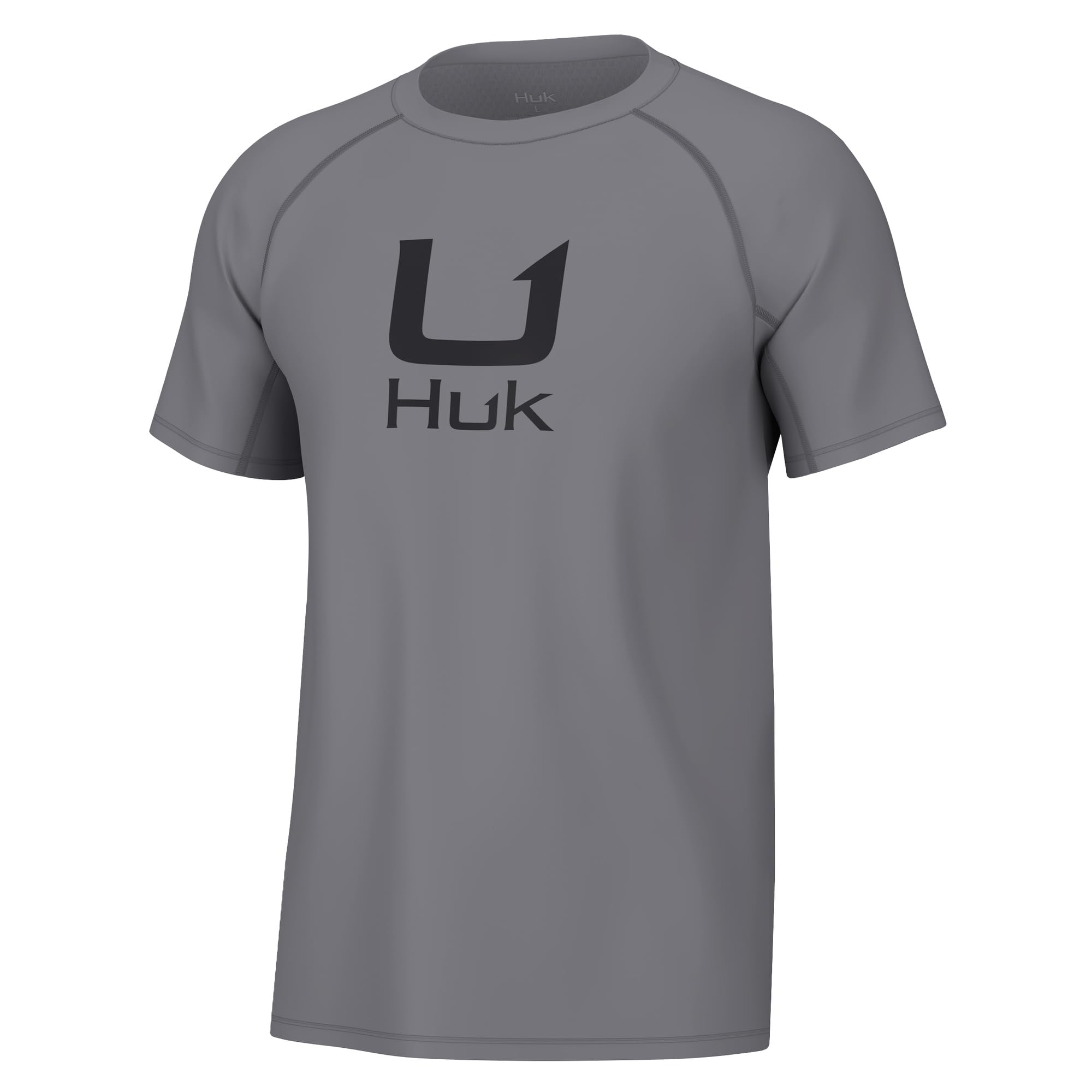 HUK Mens Icon Crew Shirt, Short-Sleeve Performance Fishing Shirt, Night Owl, X-Large