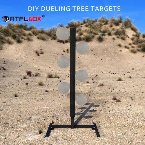 Steel Dueling Tree Targets Set - AR500 3/8 Inch Thick Shooting Targets for Training and Competition