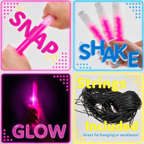Glow Sticks Bulk Pack 25 Count 6 Inch Party Supplies for Kids & Adults - Color Variations