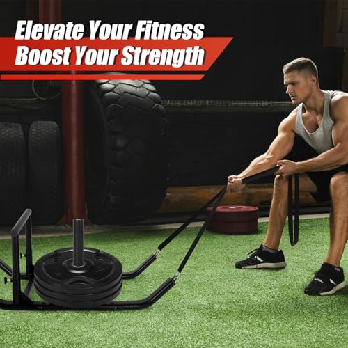 GADFISH Workout Fitness Sled, Weighted Sleds Push Gym Equipment for