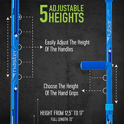 Flybar Master Walking Stilts - Adjustable Height Kids Outdoor Play Blue Edge