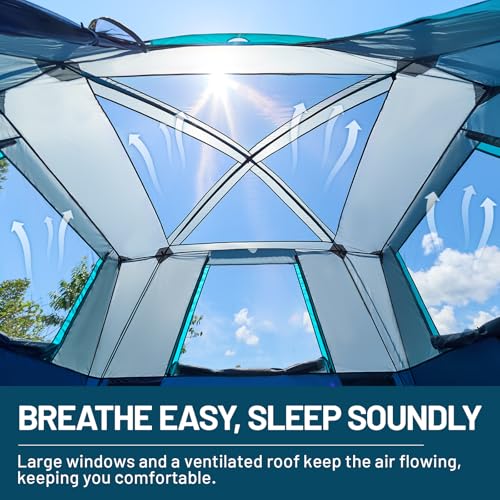 Timber Ridge 6-Person Cabin Tent with Vertical Walls, Porch & Ventilation