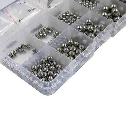 MMOBIEL 580 Pcs 15 Different Size Ball Bearings Chrome Stainless Steel 1-10mm for Bicycle, Skateboard, Motorcycle, Drawer, Door Repair