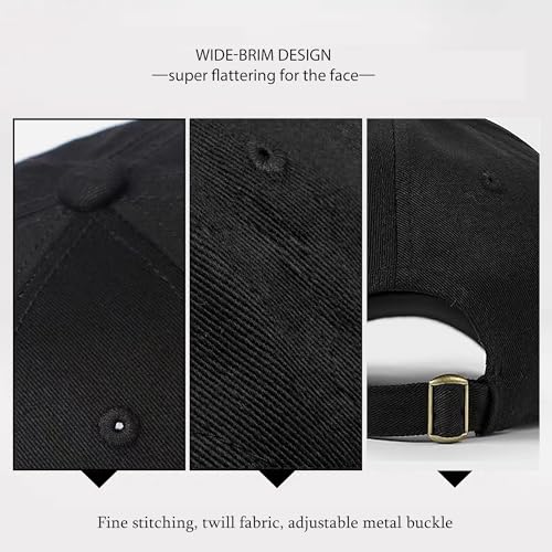 Cotton Baseball Caps 2-Pack for Men Women Adjustable Black and White
