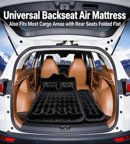 Umbrauto Car Air Mattress Black - Backseat Inflatable Truck Bed for SUV & Van with Pump & Pillows