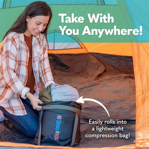Sleepingo Blue Double Waterproof Sleeping Bags for Adults, Camping & Backpacking