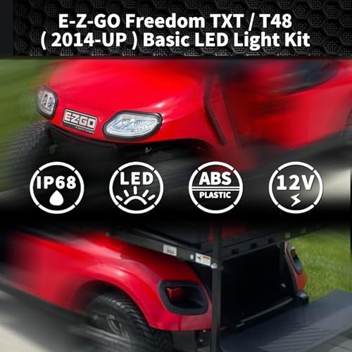 LED Head and Tail Light Kit for EZGO Freedom Golf Carts 2014-2023, 12V Replacement