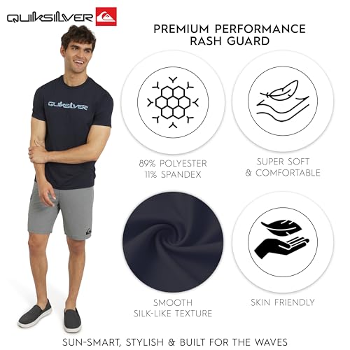 X-Large Men's UPF 50 Sun Protection Short Sleeve Swim Tee Navy
