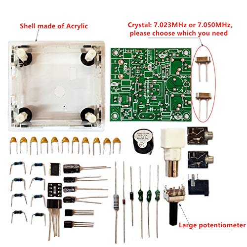 Mini HF Shortwave Radio Transceiver Kit 7.023-7.050 MHz DIY with Acrylic Shell