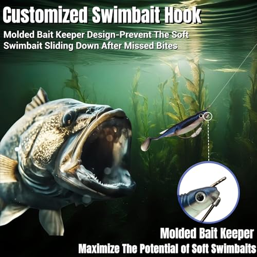 Assorted Weighted Fishing Hooks 20Pcs | 1/16-1/4oz, 1/0-4/0, Weedless Bait Keeper