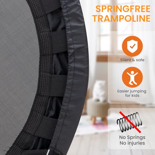 ATIVAFIT 36-Inch Black Toddler Trampoline with Safety Padded Cover & Adjustable Handle