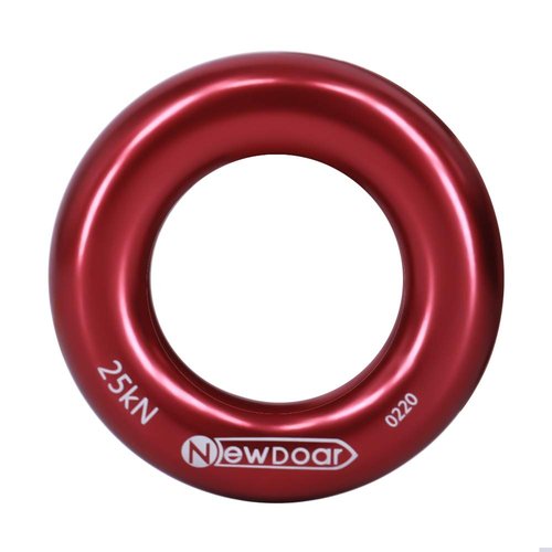 NewDoar Rappel Ring 25kN Gold Large O-Ring Rope Connector for Rock Climbing Arborist Rescue Hammock and Slackline(Red 2pcs)