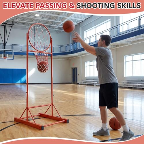 Adjustable Portable Basketball Passing Trainer with Net - Indoor Outdoor Practice Equipment