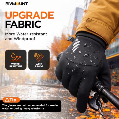 Rivmount Water-Resistant Winter Gloves with Touch Screen - Black Medium