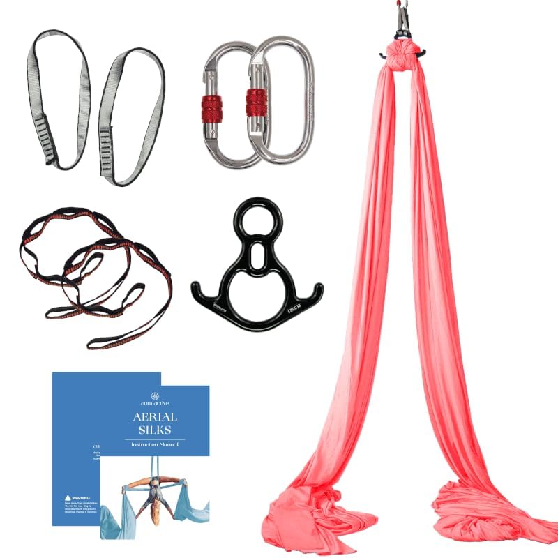 Pink Aerial Silks Starter Kit - 9 Yards Aerial Yoga Hammock & Hardware