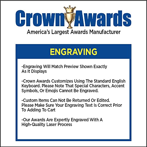 Excellence In Leadership Customized Crystal Award Trophy 6.5" - Employee Recognition, Corporate Gift