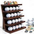 Jialitang Solid Cypress Wood Golf Ball Display Case Black Walnut - Holds 20 Balls & Memorabilia